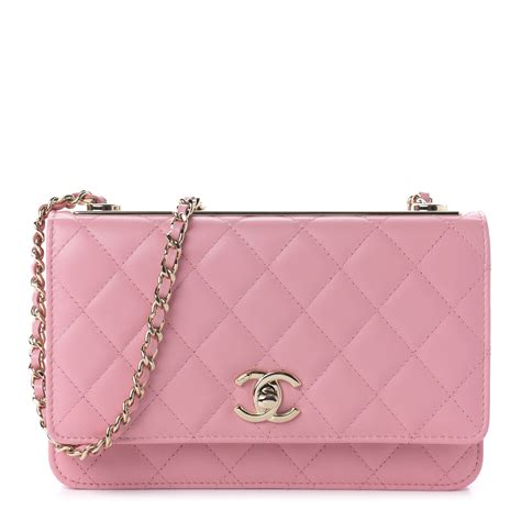 wallet on chain chanel pink|Chanel wallet on chain trendy.